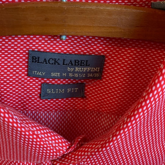 Black Label by Ruffini Men’s Red Casual Shirt - Picture 5 of 7